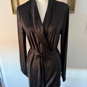 Zara Black 2pc Set - Kimono Smoking Jacket Blazer - Size Large - Pants Sz M